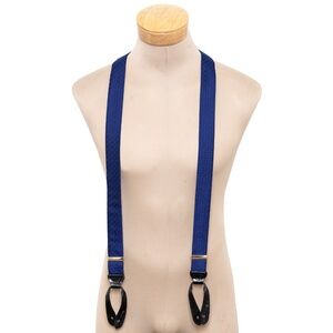 TRAFALGAR MENS ADJUSTABLE SILK SUSPENDERS BRACES BLUE  DIAMONDS BLACK